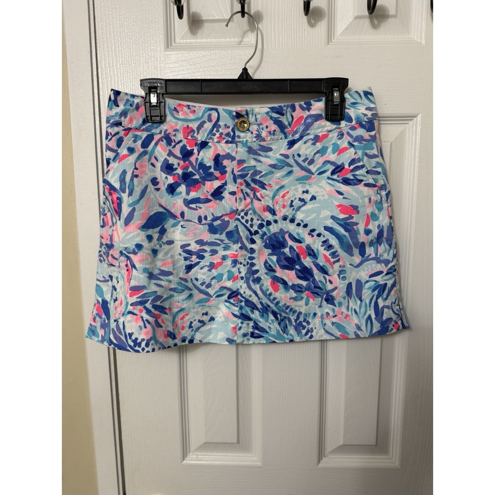 LILLY PULITZER Nicki Skort Breakwater Tint Party Wave SIZE 4